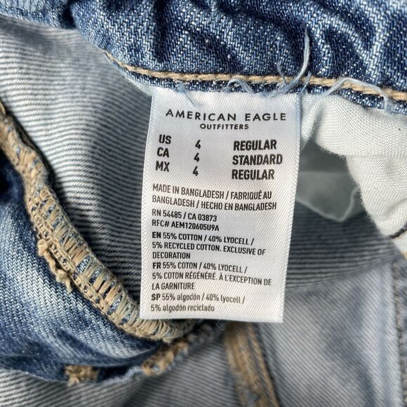 American Eagle Super High-Rise Baggy Wide Leg Jeans Women’s Blue Size 4 Regular - Picture 6 of 11